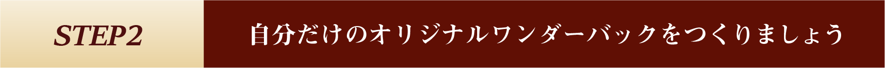 自分だけのワンダーバッグを作りましょう！